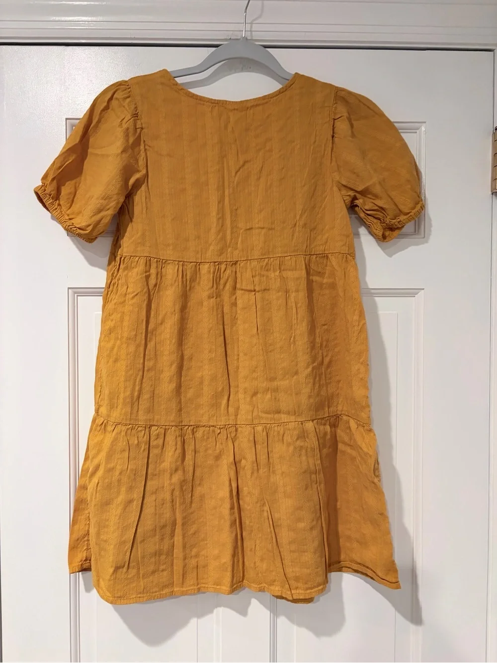 Old Navy Girls' Mustard Yellow Button-Front Tiered Dress